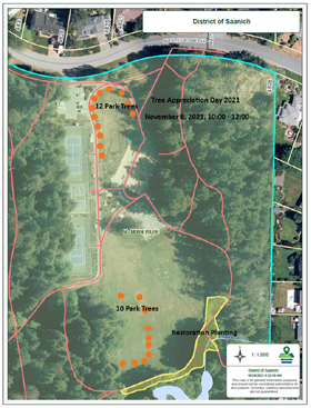 McMinn Park tree appreciation day map location of sites